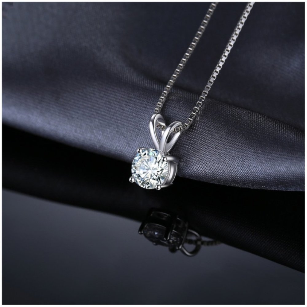💗 1ct Simulated Diamond CZ Stud Pendant - Picture 3 of 7
